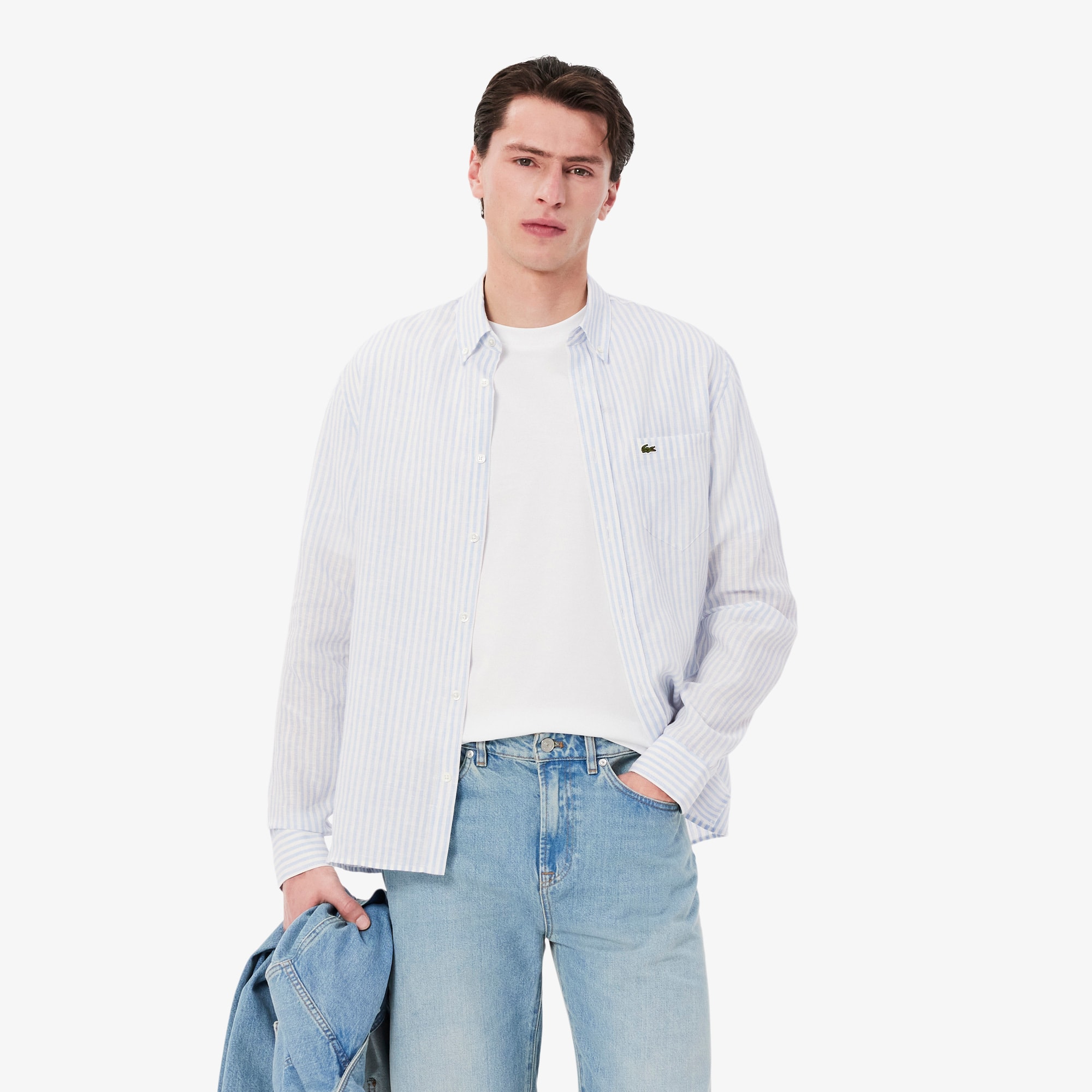 Regular Fit Striped Linen Shirt - Men's Long Sleeves Shirts - New