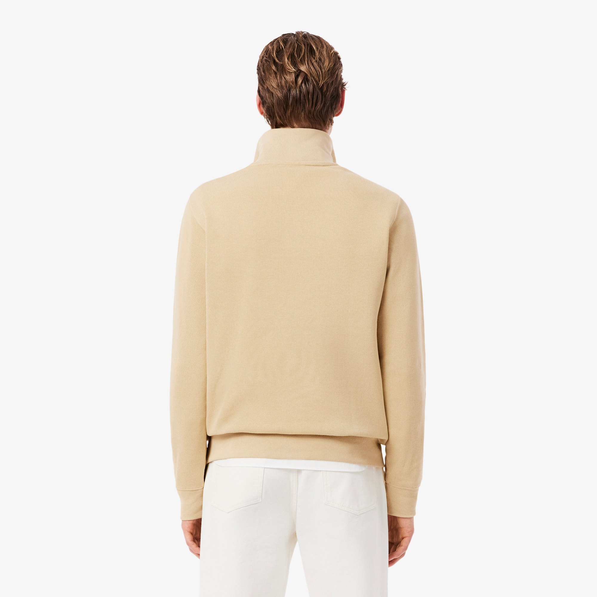Zip-Up High Neck Interlock Sweatshirt - Men's Sweatshirts - New In