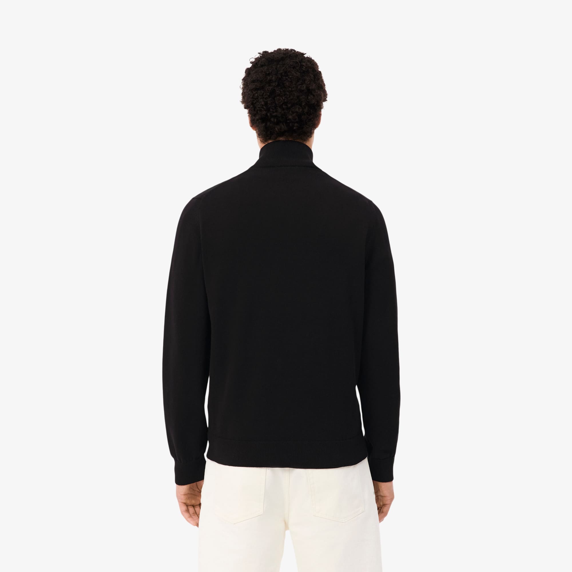 Zipped High Neck Cotton Sweater - Men's Knitwear - New In 2026