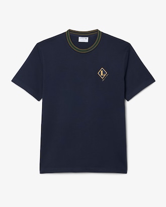 French Made Badge Accent Striped T-shirt