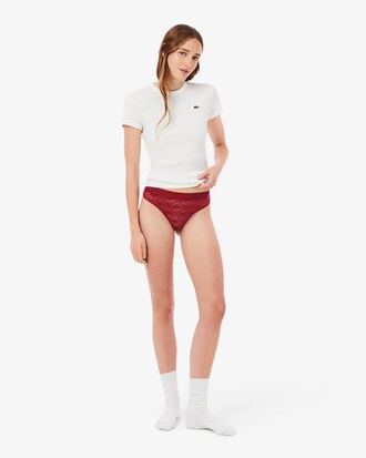 Logo Waist Lacy String Briefs