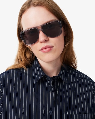 Oversized Striped Jacquard Shirt