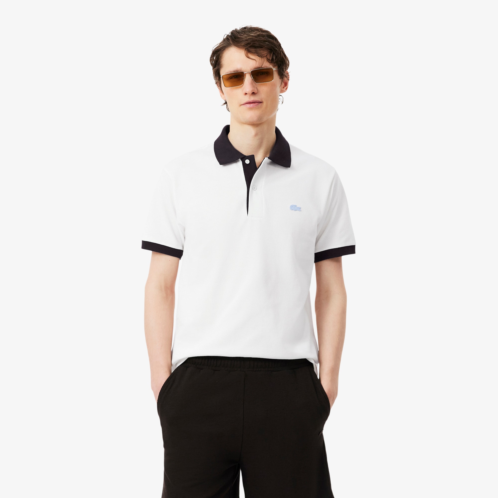 Classic Fit Contrast Rib Polo Shirt - Men's Short Sleeves Polo