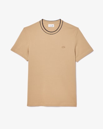 Stretch Piqué Stripe Collar T-shirt