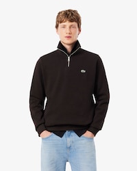 Zip-Up High Neck Interlock Sweatshirt