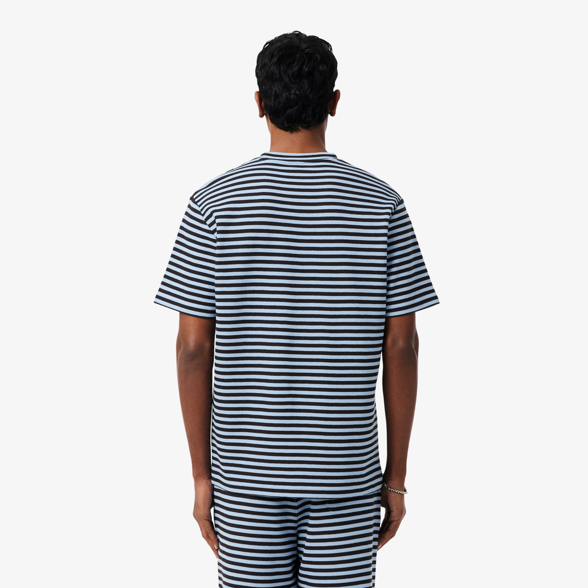 Textured Striped Cotton T-shirt - Men's t-shirts - New In 2026