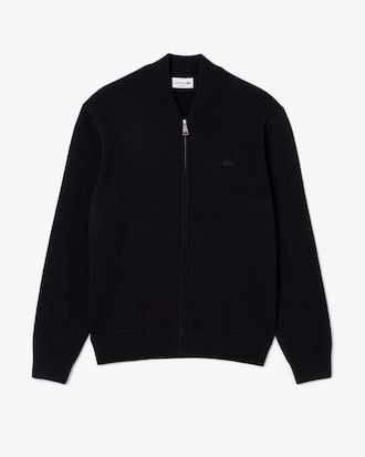 Cotton and Wool Knit Bomber Jacket