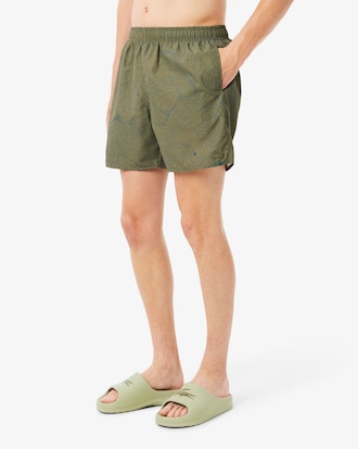 Mid Length Print Swim Trunks