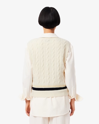 Cable Knit Wool Sweater Vest