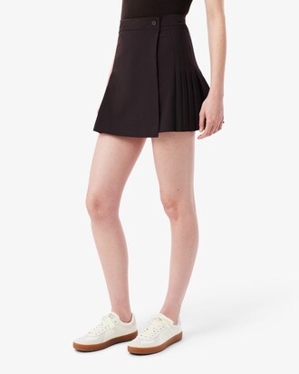 Short Pleated Wrap Skirt
