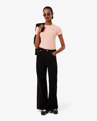 Slim Fit Ribbed Cotton T-shirt