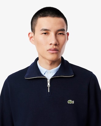 Zip-Up High Neck Interlock Sweatshirt