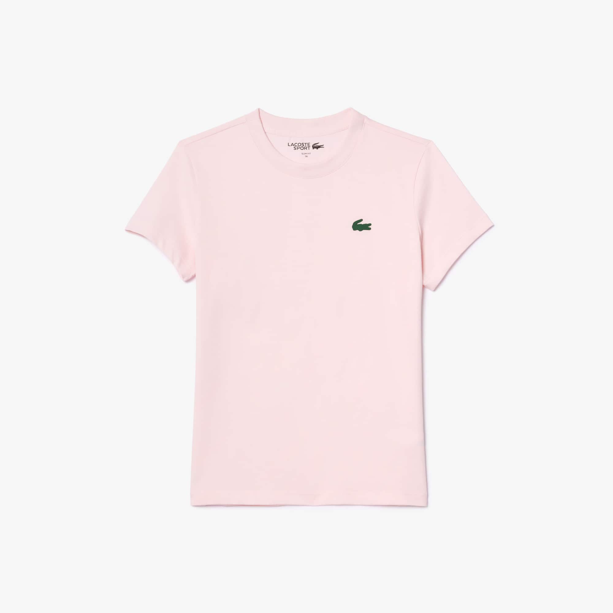 ★LACOSTE★ Women's Training Basic T-Shirt White TF9246-54G0 Women's Ultra Dry Technical Cotton T-Shirt - T-Shirts & Tops