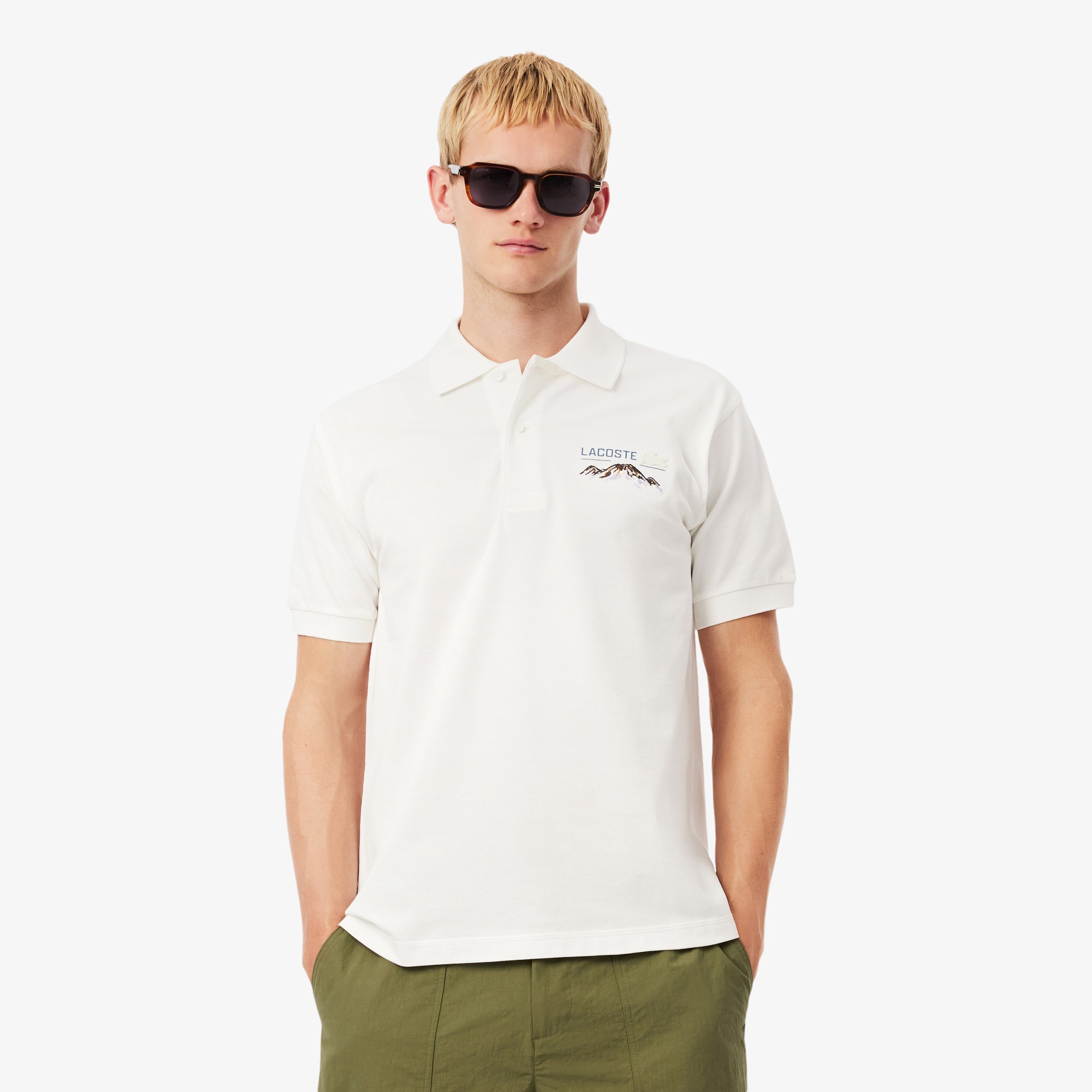 Classic Fit Embroidered Motif Piqué Polo Shirt - Men's Short