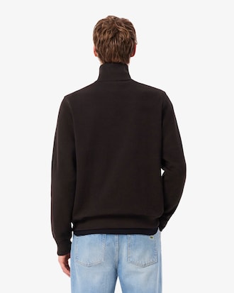 Zip-Up High Neck Interlock Sweatshirt