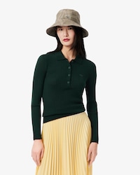 Wool Jersey Polo Collar Sweater