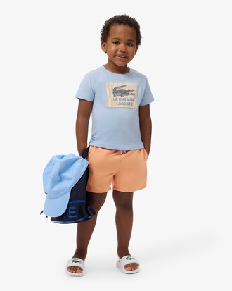 Monochrome Lined Swim Trunks