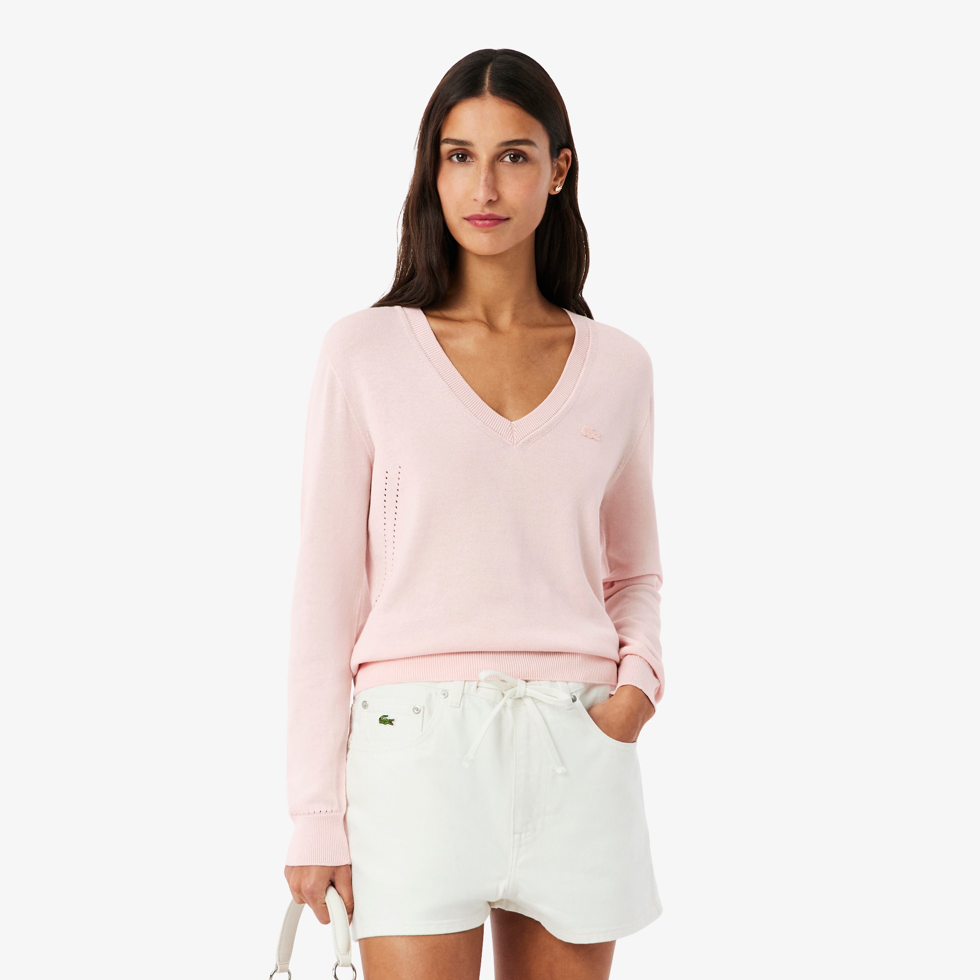 Seamless Knit V Neck Sweater - Women's Knitwear - New In 2026