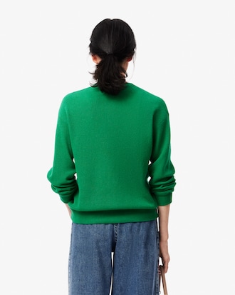 Relaxed Fit V Neck Wool Cardigan