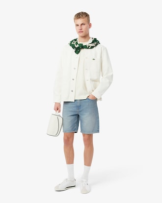 Straight Fit Denim Bermuda Shorts