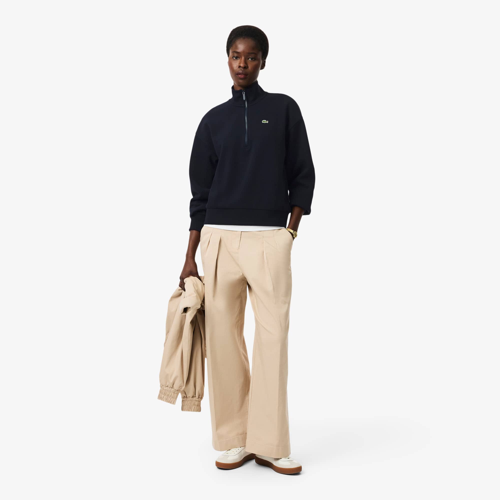 High Neck Zipped Piqué Sweatshirt - undefined - New In 2026 | Lacoste