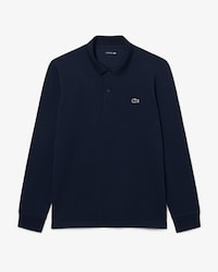 Regular Fit Long Sleeved Cotton Blend Polo Shirt