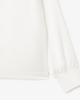 Long Sleeved Oversized Satin Polo Shirt