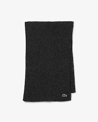 Mercerized Carded Wool Rib Knit Scarf