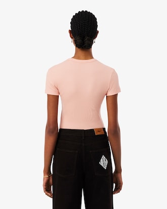 Slim Fit Ribbed Cotton T-shirt