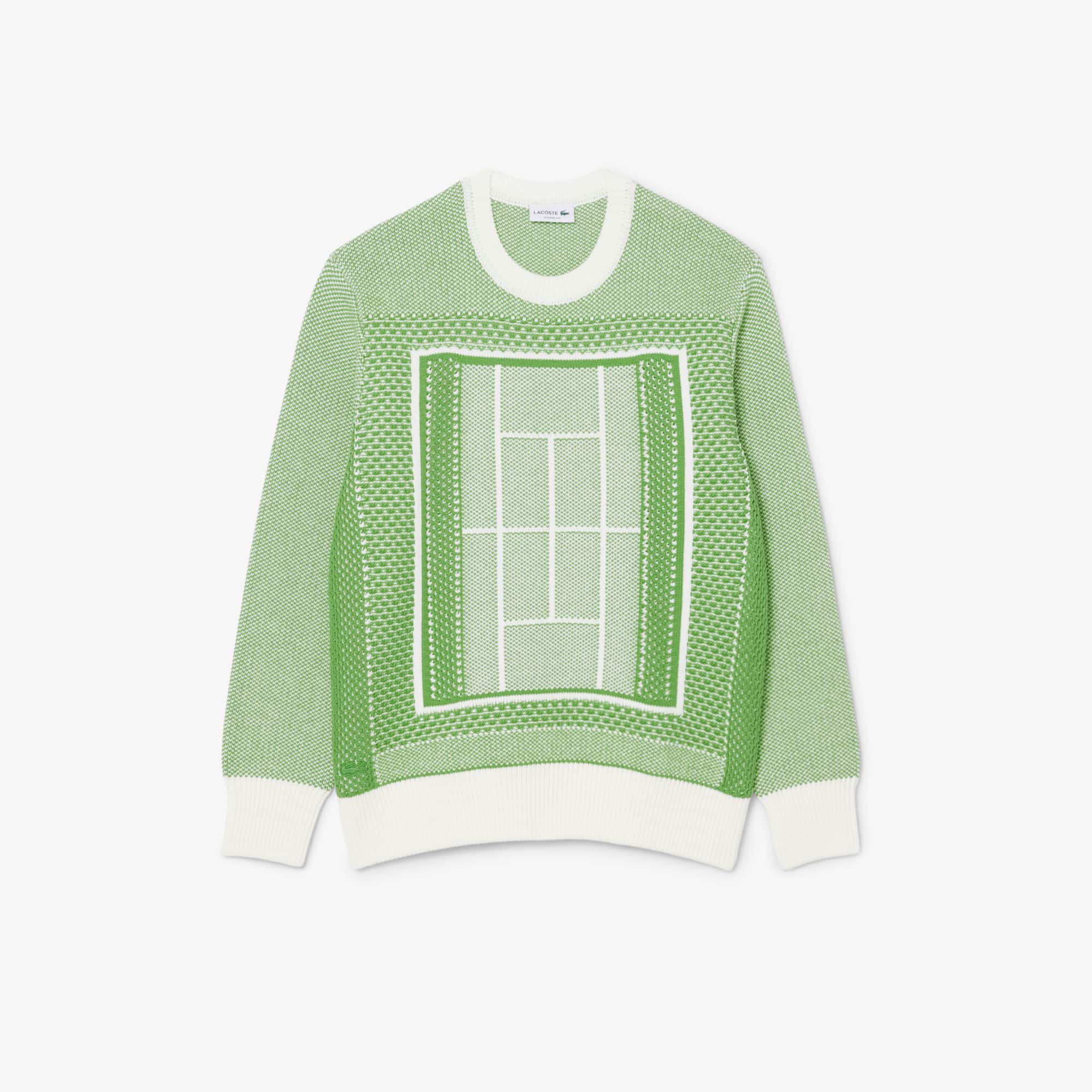 Tennis Court Graphic Jacquard Sweater - Men's Knitwear - New In