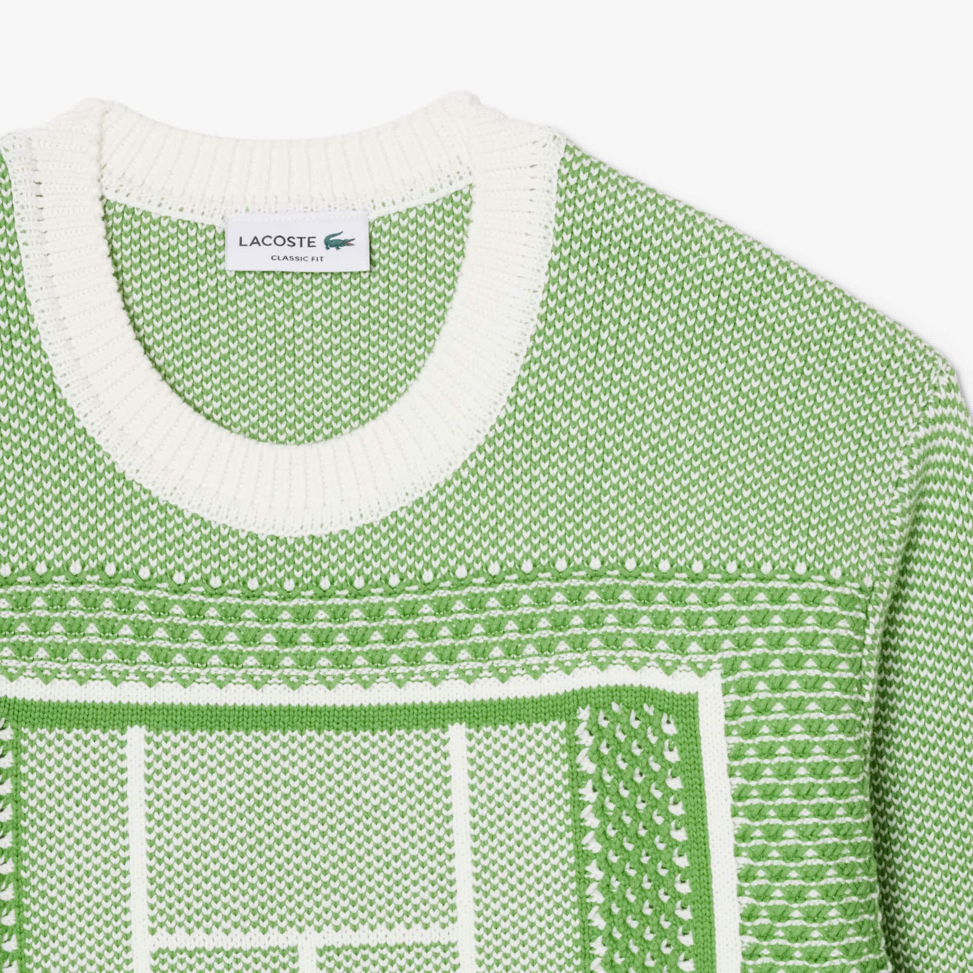は*と様 23AW Lame Soccer Uniform Knit Pullo Tennis Court Graphic Jacquard Sweater - Men's Knitwear - New In