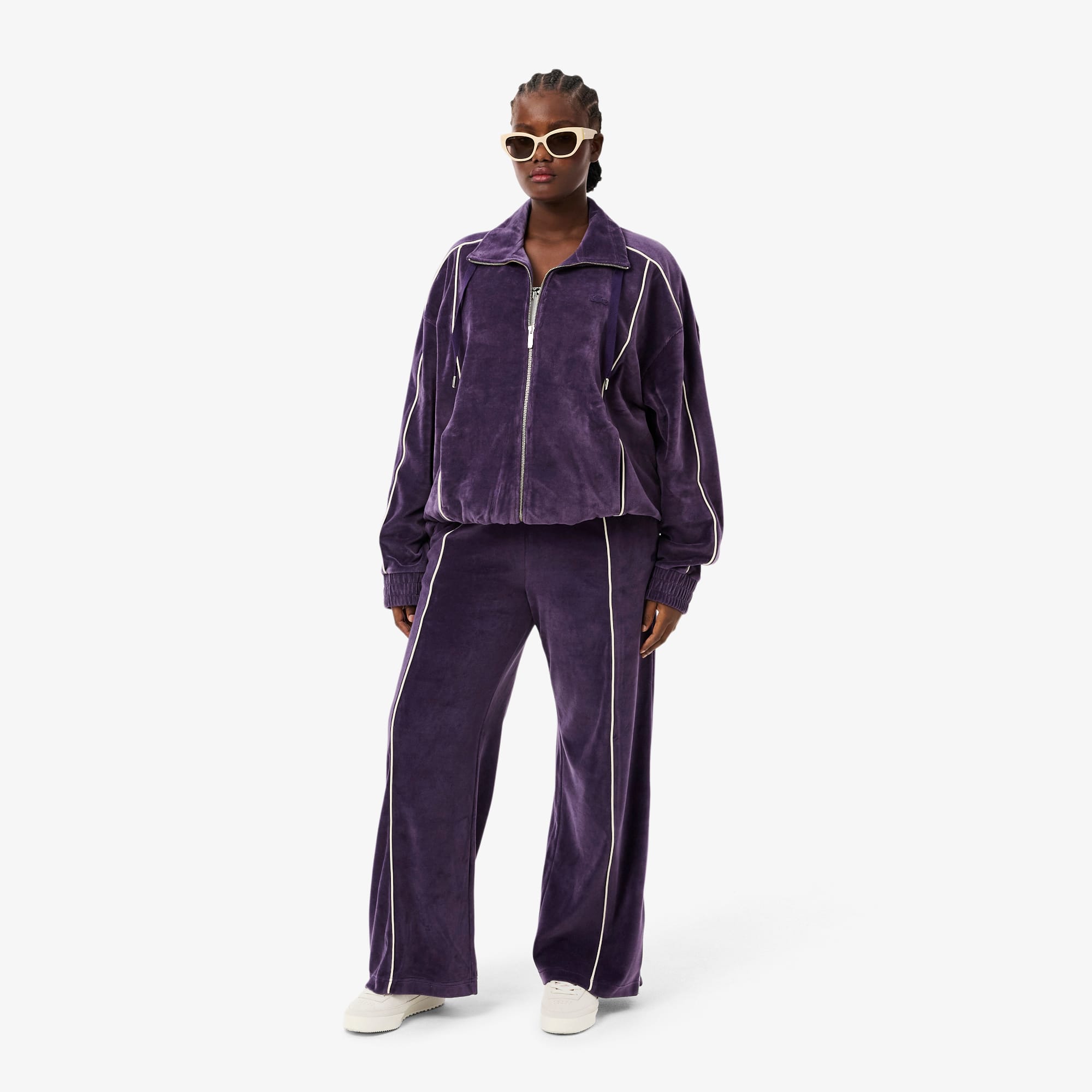 Trim Accent Velour Sweatpants - Women's Trackpants - New In 2025