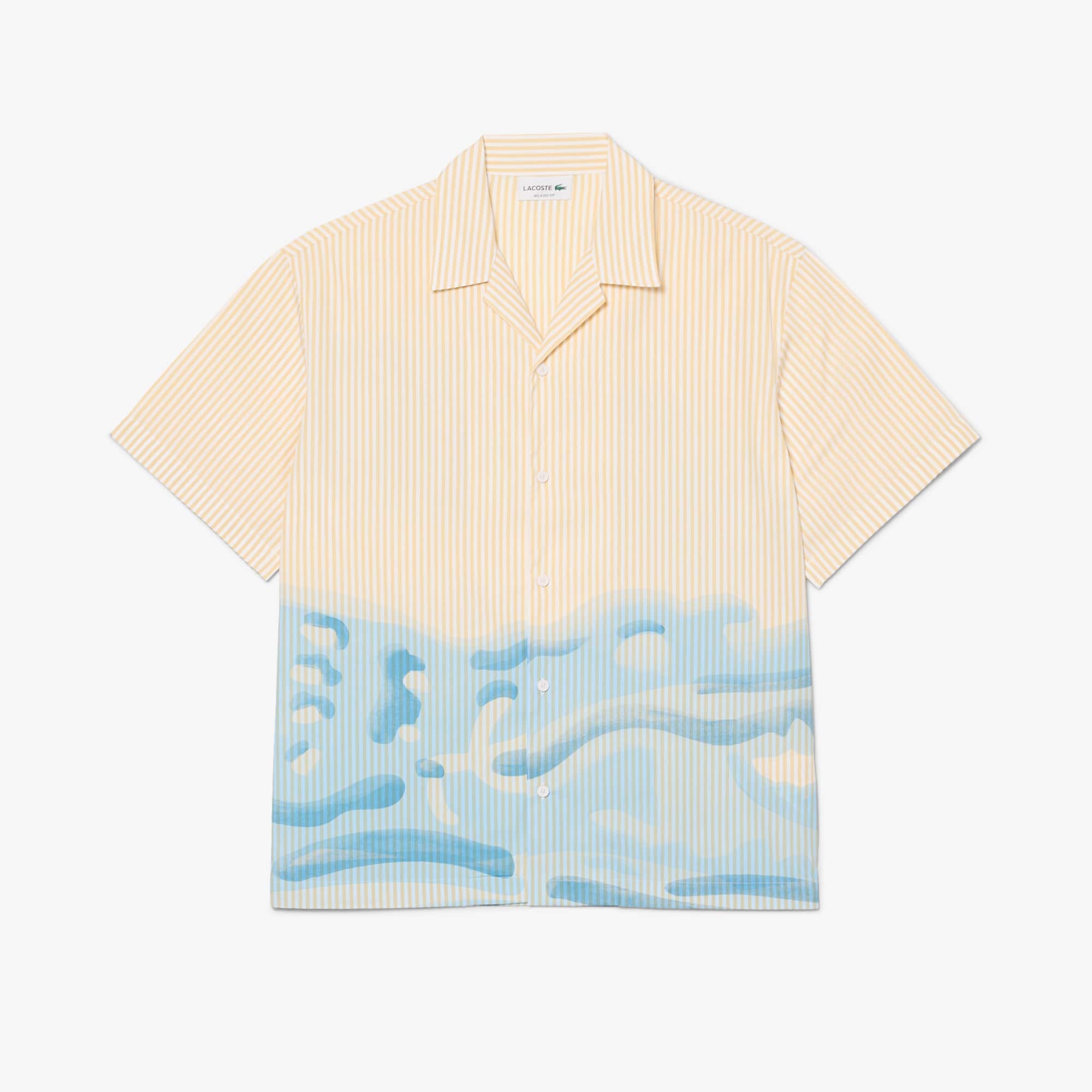 Relaxed Fit Striped Crocodile Shirt - Men's Short Sleeves Shirts