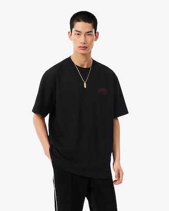 Heavy Cotton Jersey Embroidery Accent T-shirt