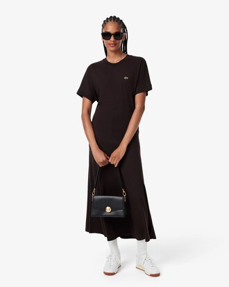Long Fluid Piqu&eacute; T-shirt Dress