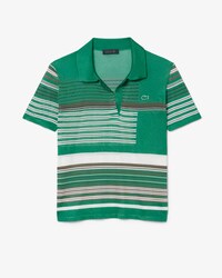 Runway Slim Fit Striped Satin Piqu&eacute; Polo Shirt