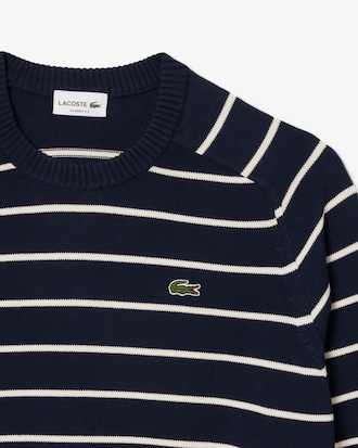 Striped Cotton Crew Neck Sweater