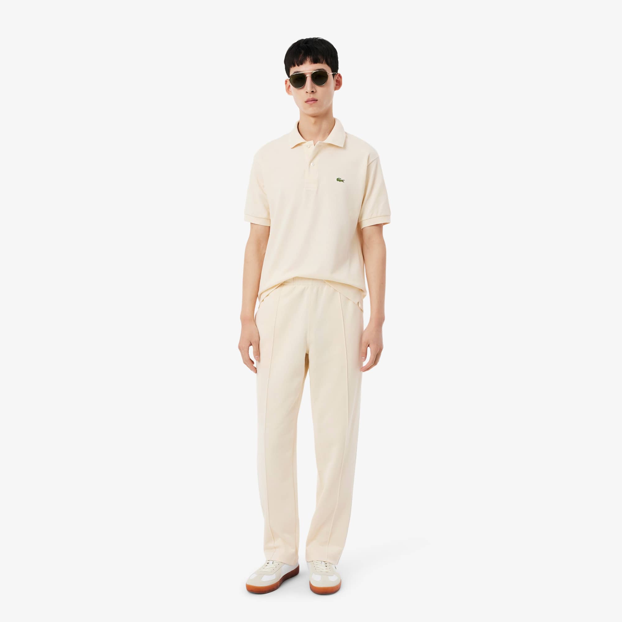 Lacoste Trim Accent Piqué Sweatpants Size 4 - M Beige