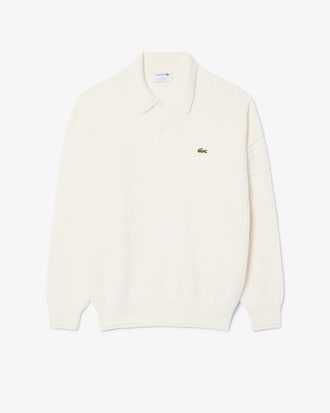 French Made Cotton Polo Collar Sweater
