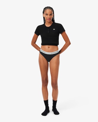 Contrast Waist Stretch Cotton Briefs