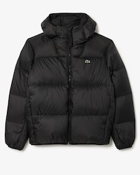 Short Water-Repellent Hooded Puffed Jacket