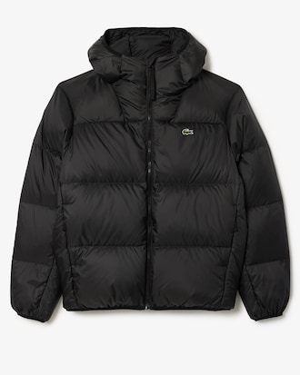 Short Water-Repellent Hooded Puffed Jacket