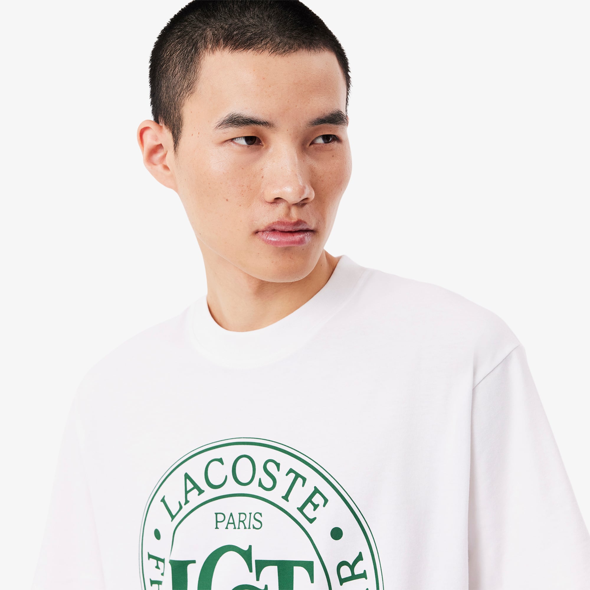 Tシャツ・カットソー LACOSTE Two-Tone Polyester T-Shirt Lacoste two-tone logo-print T-shirt | White | FARFETCH