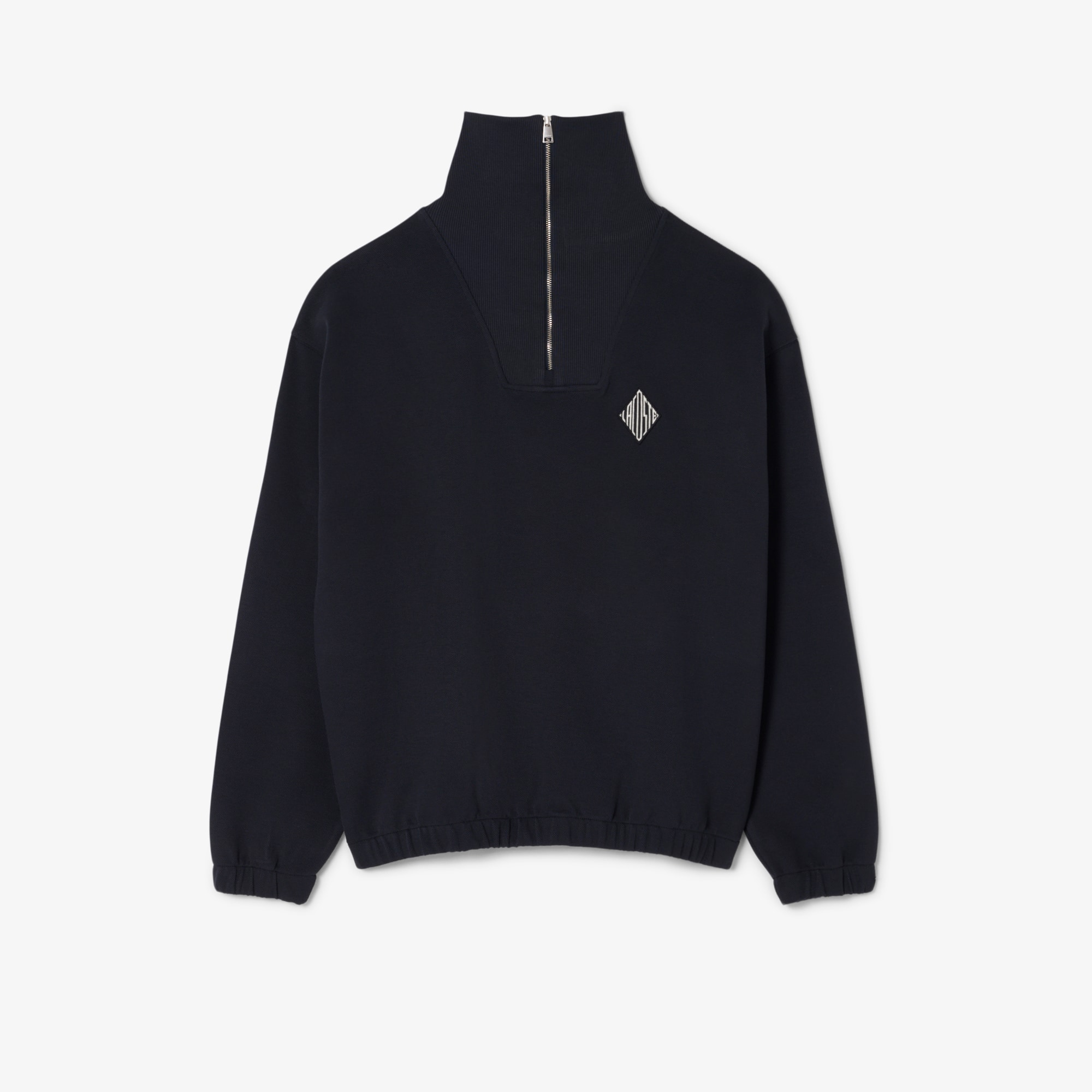 Loose Fit Zipped Neck Piqué Sweatshirt - Men's Sweatshirts - New