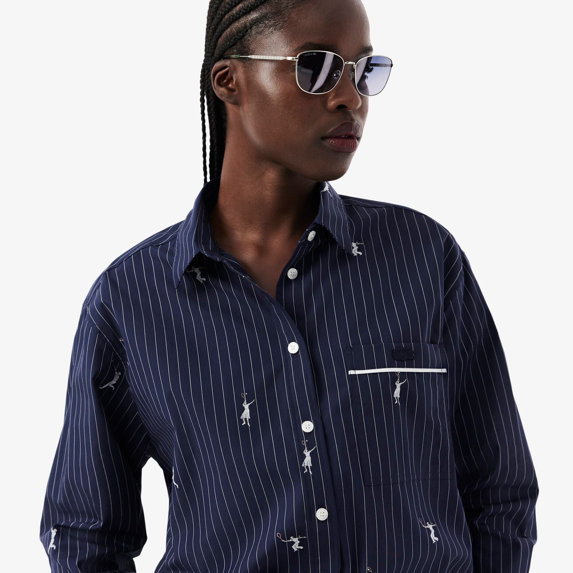 Oversized Shirt with Jacquard Motifs - Women's Shirts & Tops - New