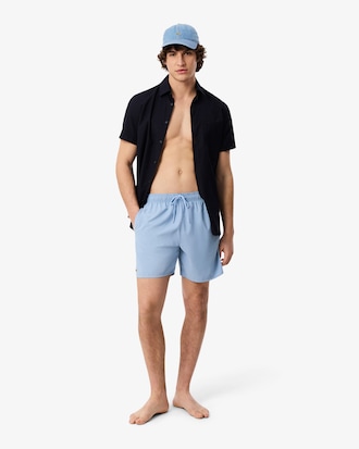 Mid Length Monochrome Swim Trunks