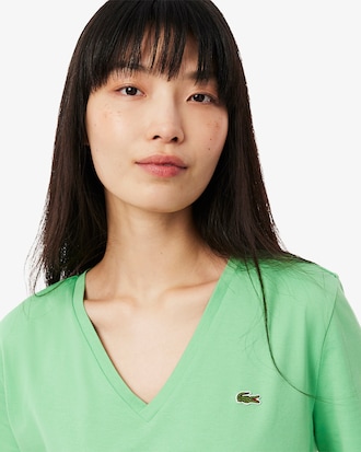 Relaxed Fit Soft Cotton V Neck T-shirt