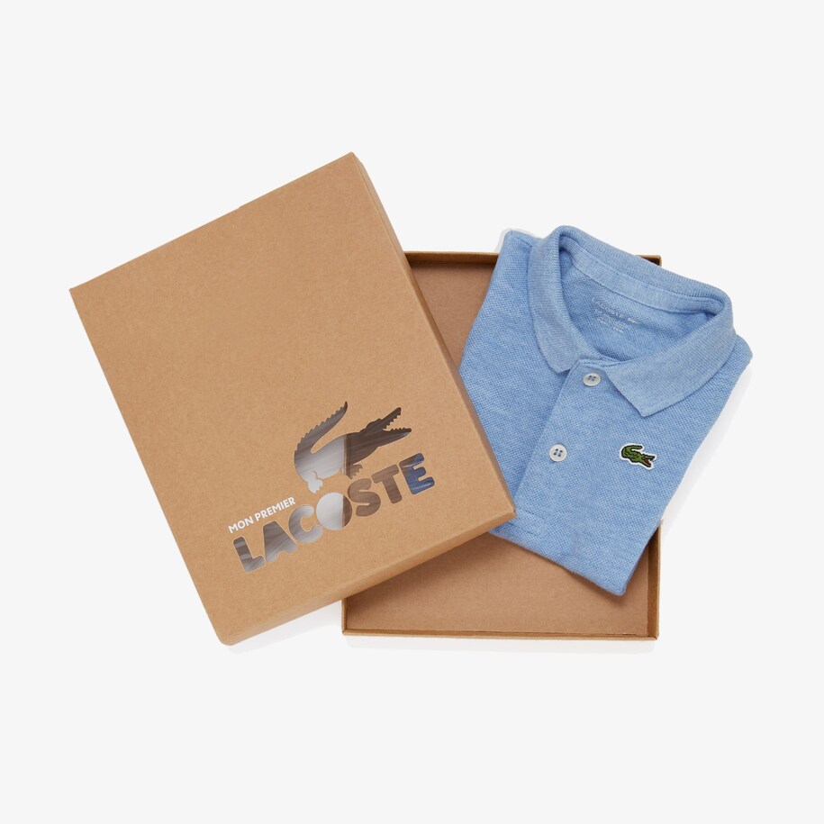 Boys Baby Organic Cotton Pique Bodysuit In Recycled Cardboard Box Set Lacoste