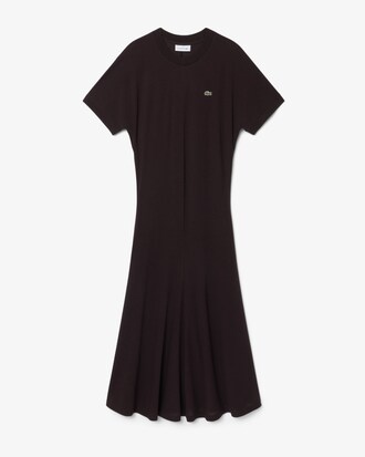 Long Fluid Piqu&eacute; T-shirt Dress