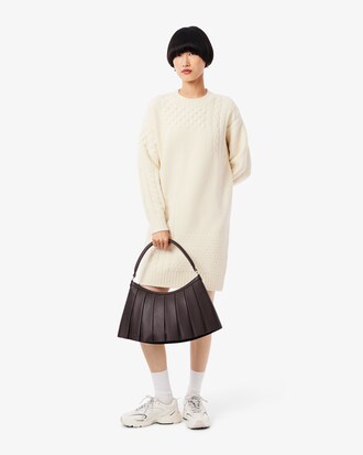Patchwork Effect Wool Sweater Dress